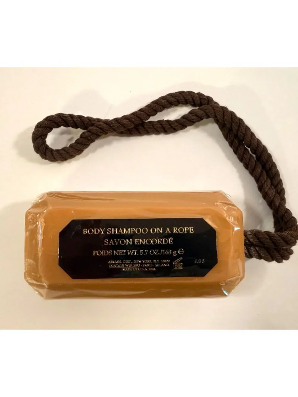Vintage Aramis Body Shampoo Soap on a Rope Bar Soap New 5.7oz